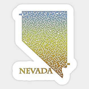 State of Nevada Colorful Maze Sticker